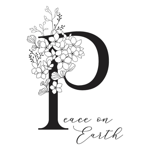 Floral P and Sentiment Press Plate