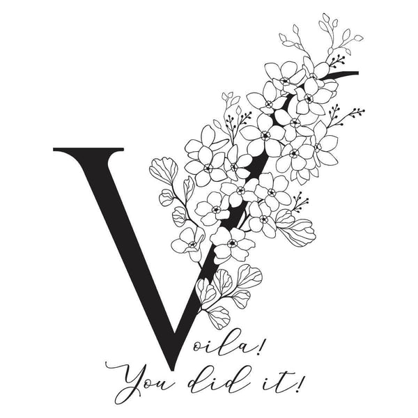 Floral V and Sentiment Press Plate