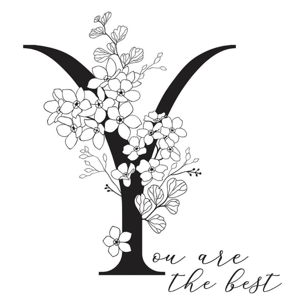 Floral Y and Sentiment Press Plate