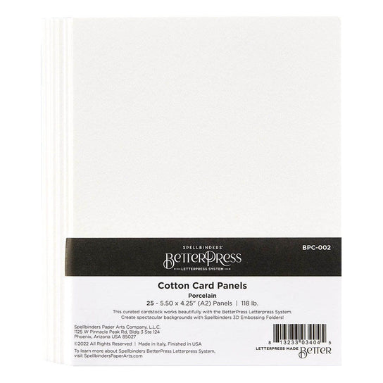 PORCELAIN BETTERPRESS A2 COTTON CARD PANELS - 25 PACK PORCELAIN BETTERPRESS A2 COTTON CARD PANELS - 25 PACK