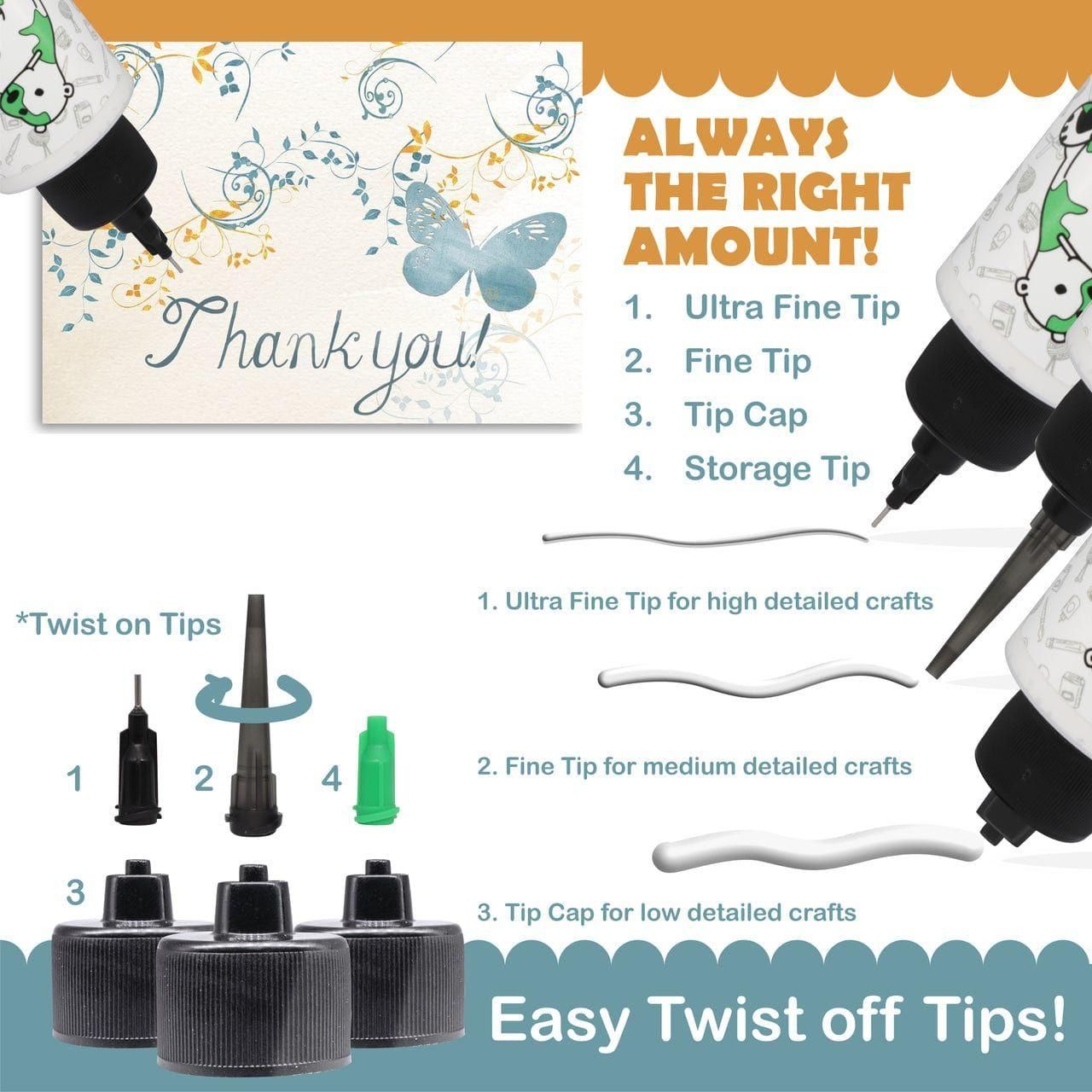 Bearly Art Mini 2 fl oz Precision Craft Glue + Tip Kit