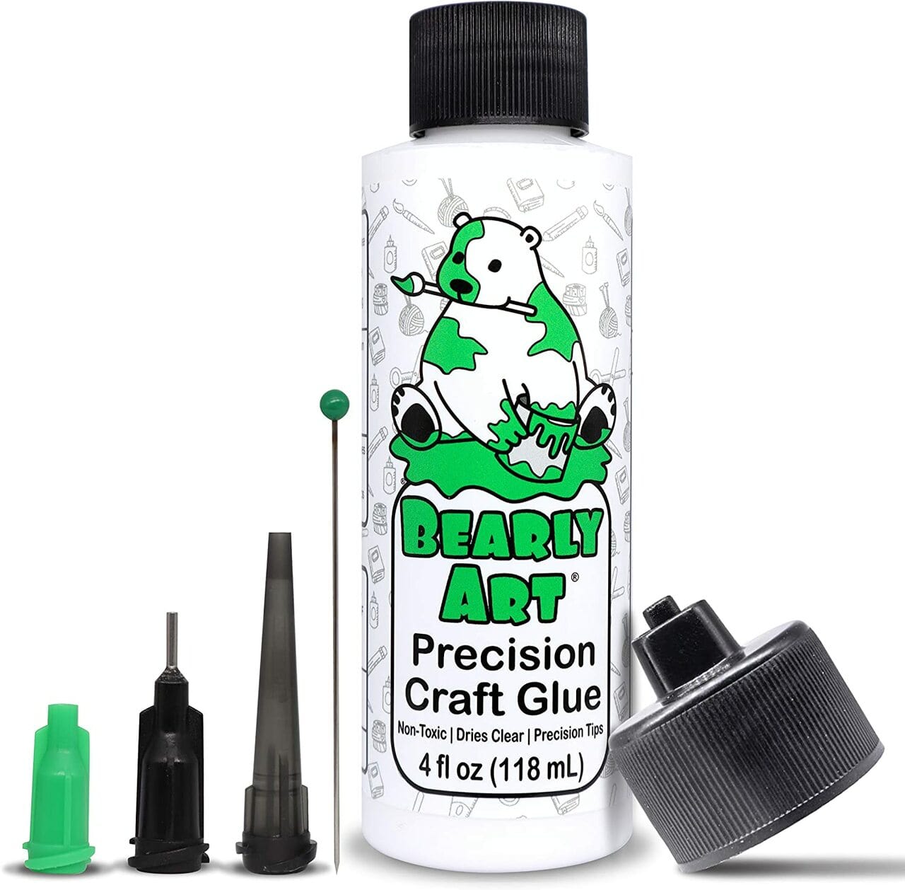 Art Institute Precision Craft Glue - Art Glitter Glue for Crafts - 8fl oz -  Precision Glue Tip - Metal Tip - 3 Refillable Bottles - Flexible and Crack