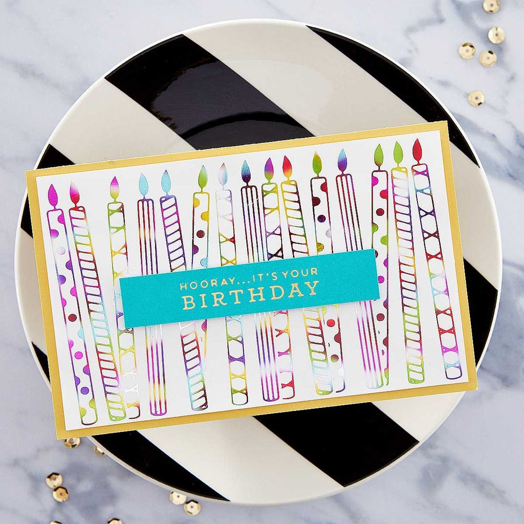So Many Candles Glimmer Hot Foil Plates from the Birthday Celebrations Collection (GLP-323) project example. 