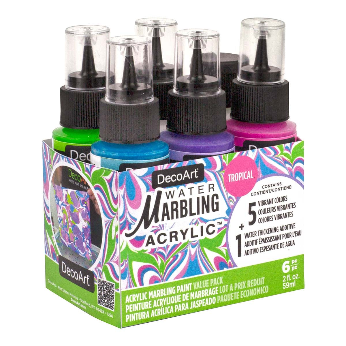 Rainbow Colors Water Marbling Set - DecoArt Acrylic Paint and Art Supplies