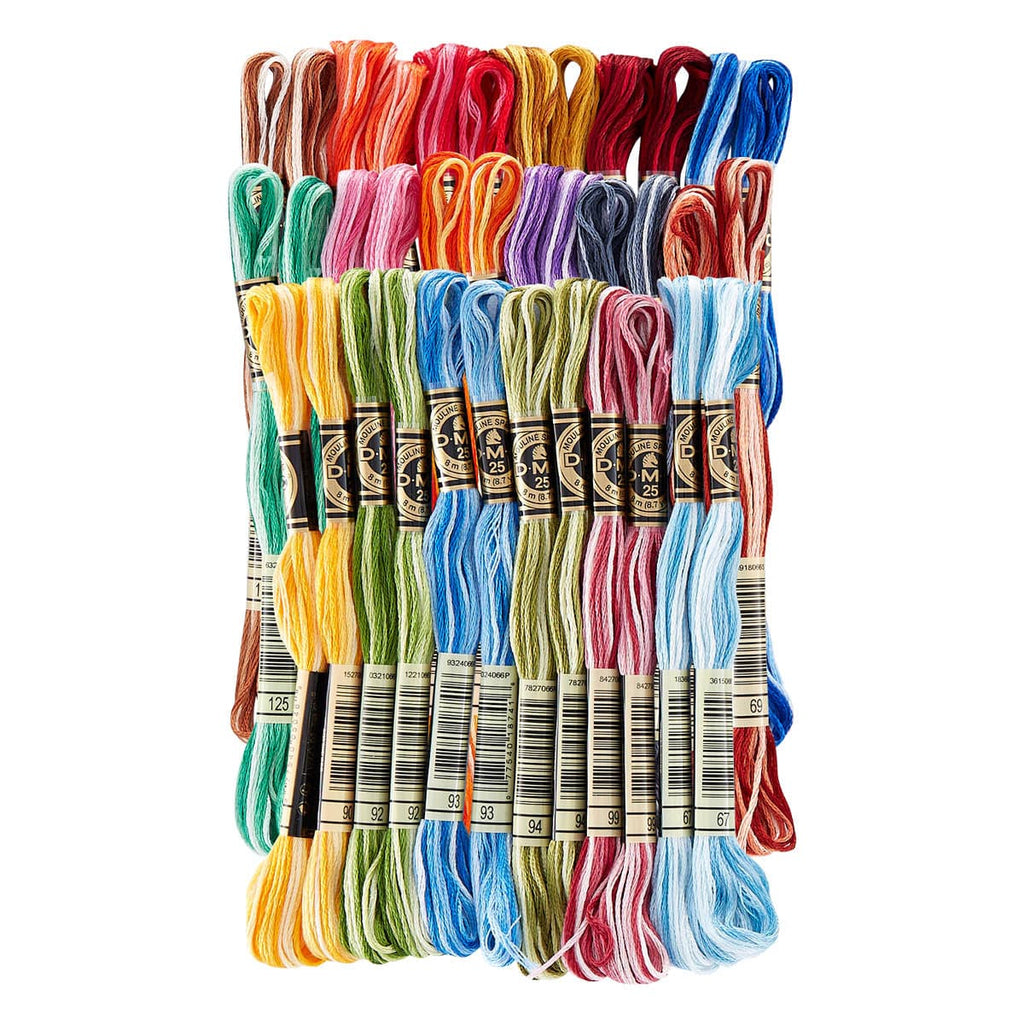 DMC Cotton Embroidery Floss - Variegated, Set of 36