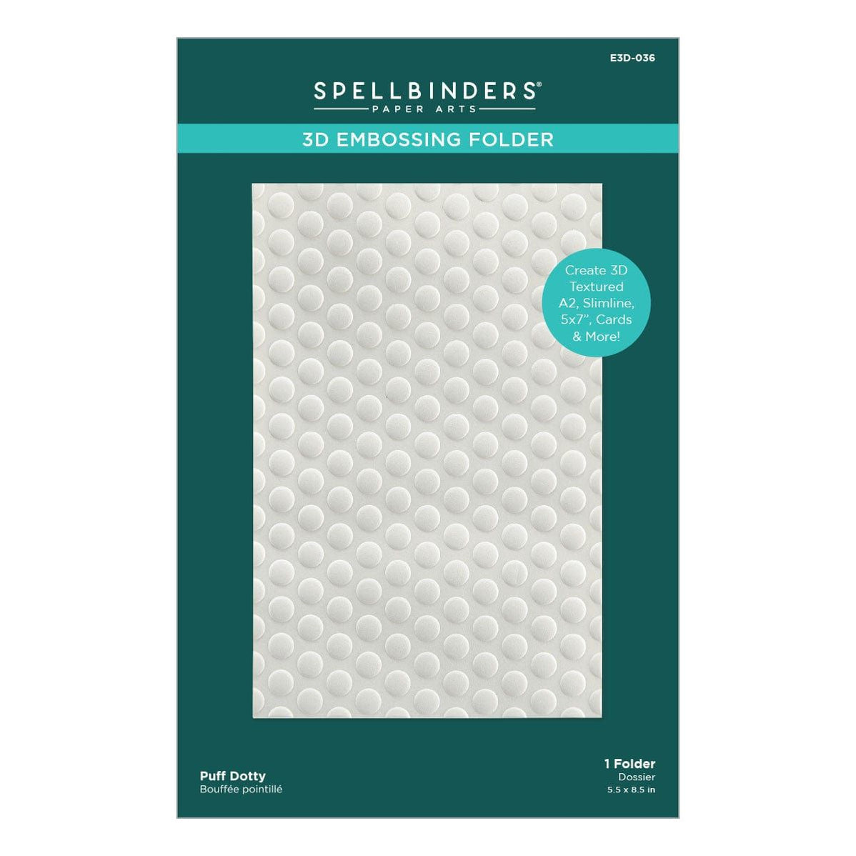 Puff Dotty 3D Embossing Folder Spellbinders Paper Arts