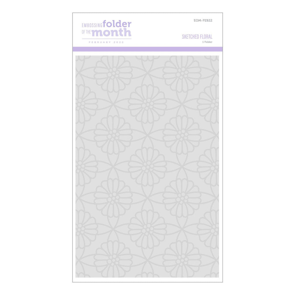 Sketched Floral - Embossing Folder of the Month (EOM-FEB22) in packaging. 