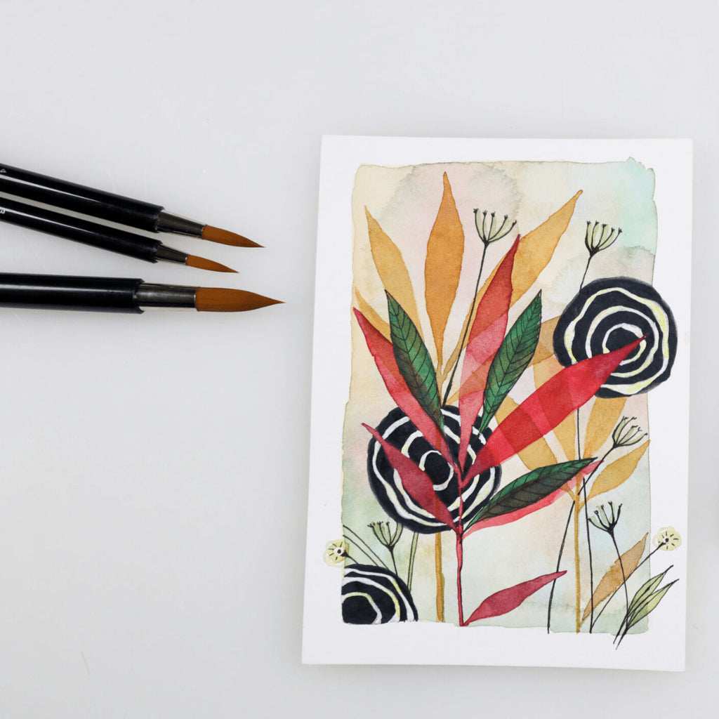 Yasutomo Fusion Brush, Size 1 lifestyle image watercolor