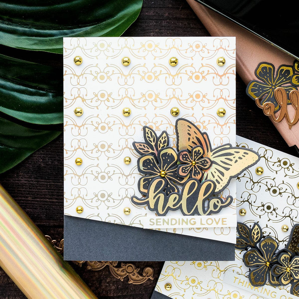 Glimmering Layered Flowers Glimmer Hot Foil Plate & Die Set (GLP-142) Product Example 2