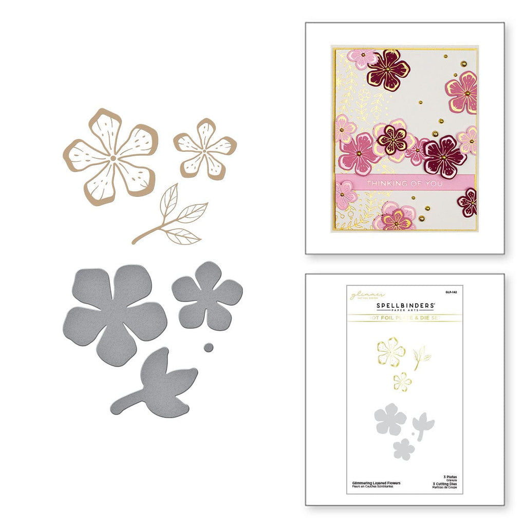 Glimmering Layered Flowers Glimmer Hot Foil Plate & Die Set (GLP-142) Combo Image