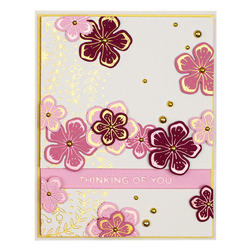 Glimmering Layered Flowers Glimmer Hot Foil Plate & Die Set (GLP-142) Product Example