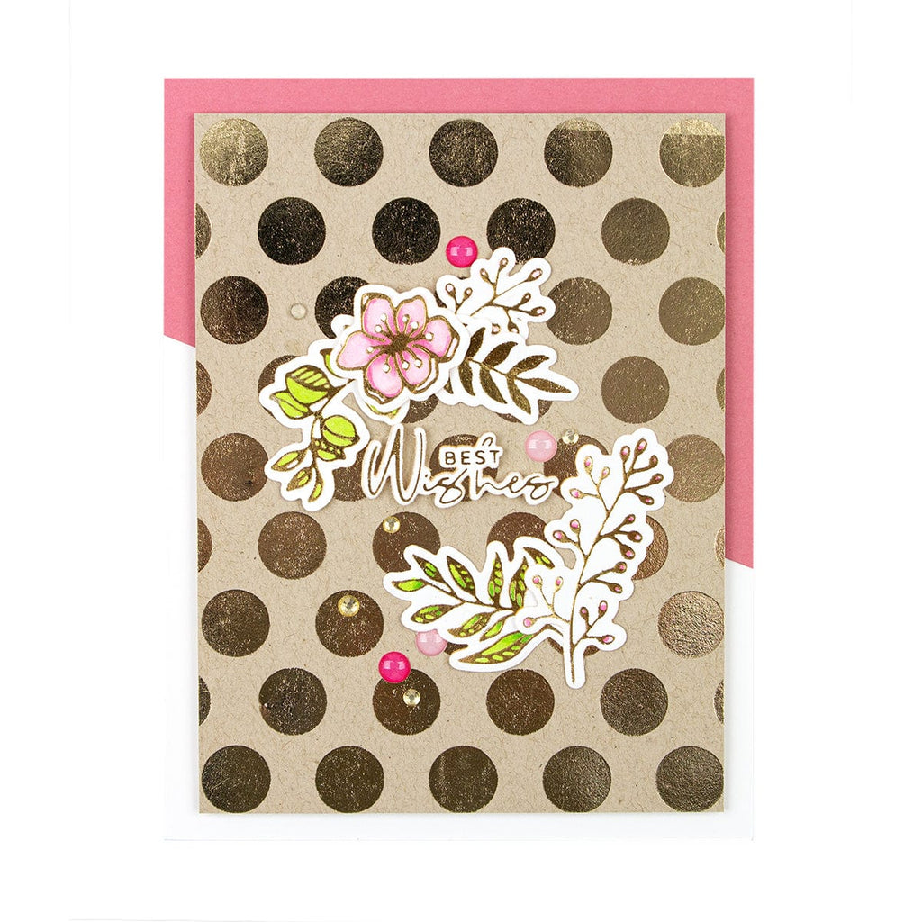 Polka Dot Strip Glimmer Hot Foil Plate from Foiled Basics by Yana Smakula (GLP-148) Product Example