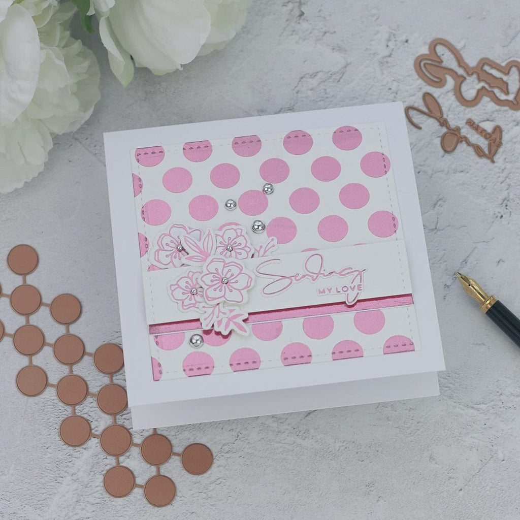 Polka Dot Strip Glimmer Hot Foil Plate from Foiled Basics by Yana Smakula (GLP-148) Project Example 