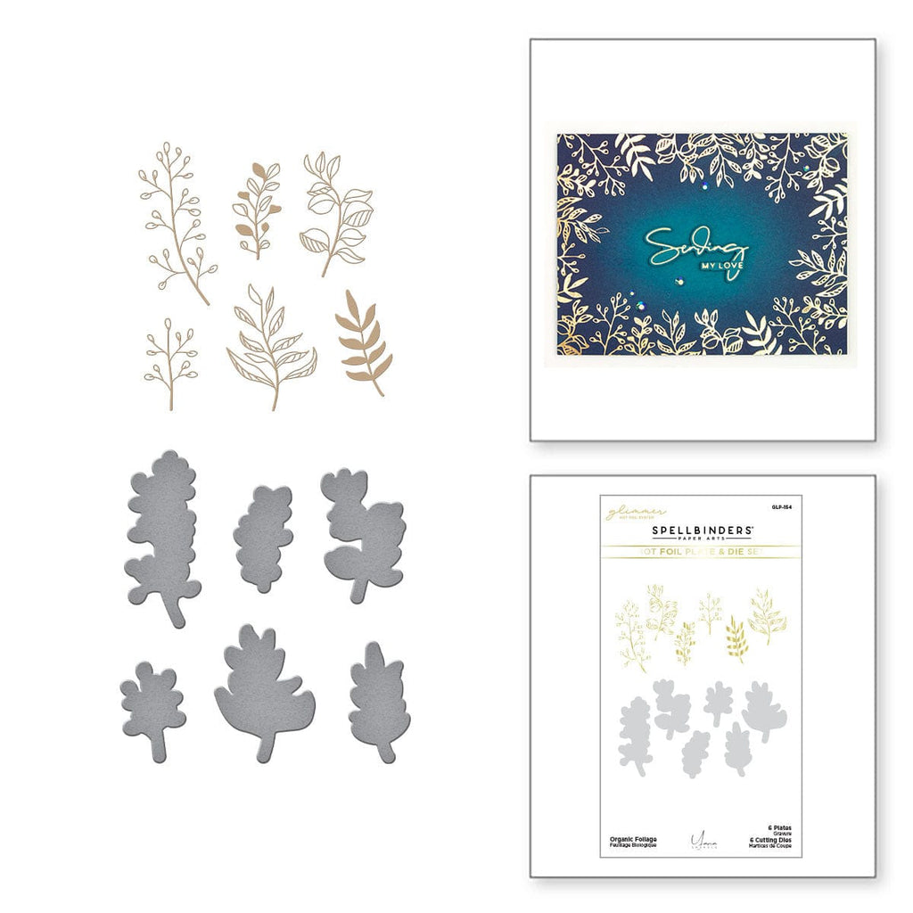 Organic Foliage Glimmer Hot Foil Plate & Die Set from Foiled Basics by Yana Smakula (GLP-154) Combo Image 