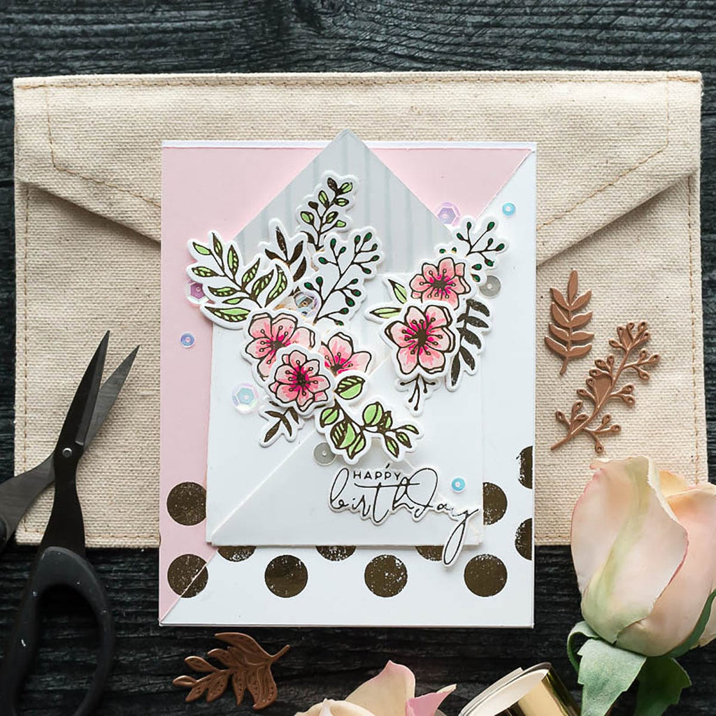 Organic Foliage Glimmer Hot Foil Plate & Die Set from Foiled Basics by Yana Smakula (GLP-154) Project Example 