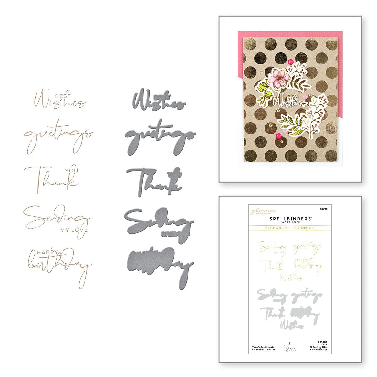 Spellbinders® More Sentiments Glimmer Hot Foil Plates Set