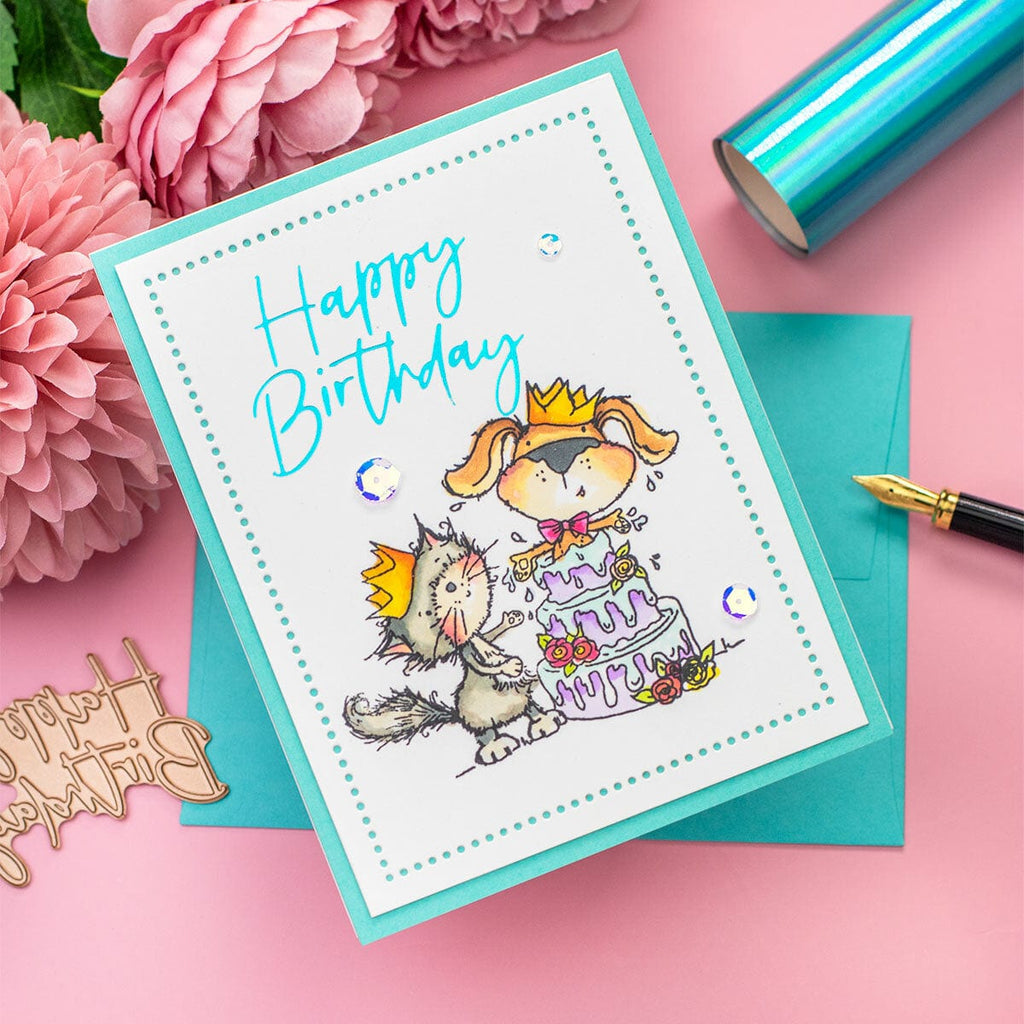 Thank You & Happy Birthday Glimmer Hot Foil Plate Set from the Stylish Script Collection (GLP-190) Project Example 9