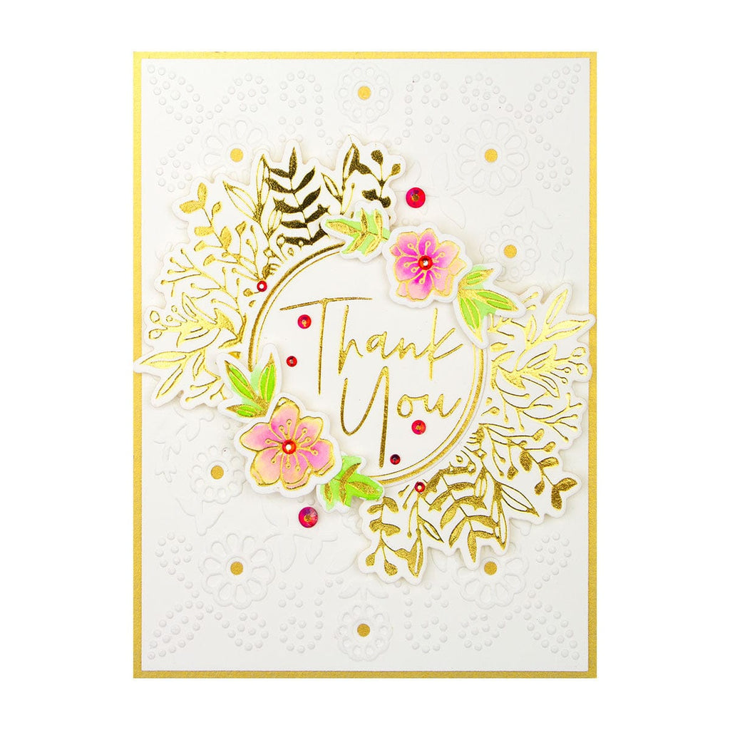 Thank You & Happy Birthday Glimmer Hot Foil Plate Set from the Stylish Script Collection (GLP-190) Product Example