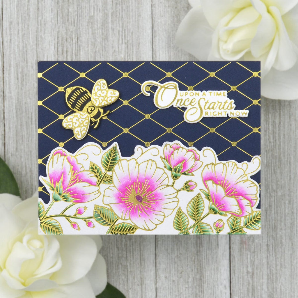 Sweet Blooms Border Glimmer Hot Foil Plate from Delicate Impressions Collection by Becca Feeken (GLP-234) Project Example 1