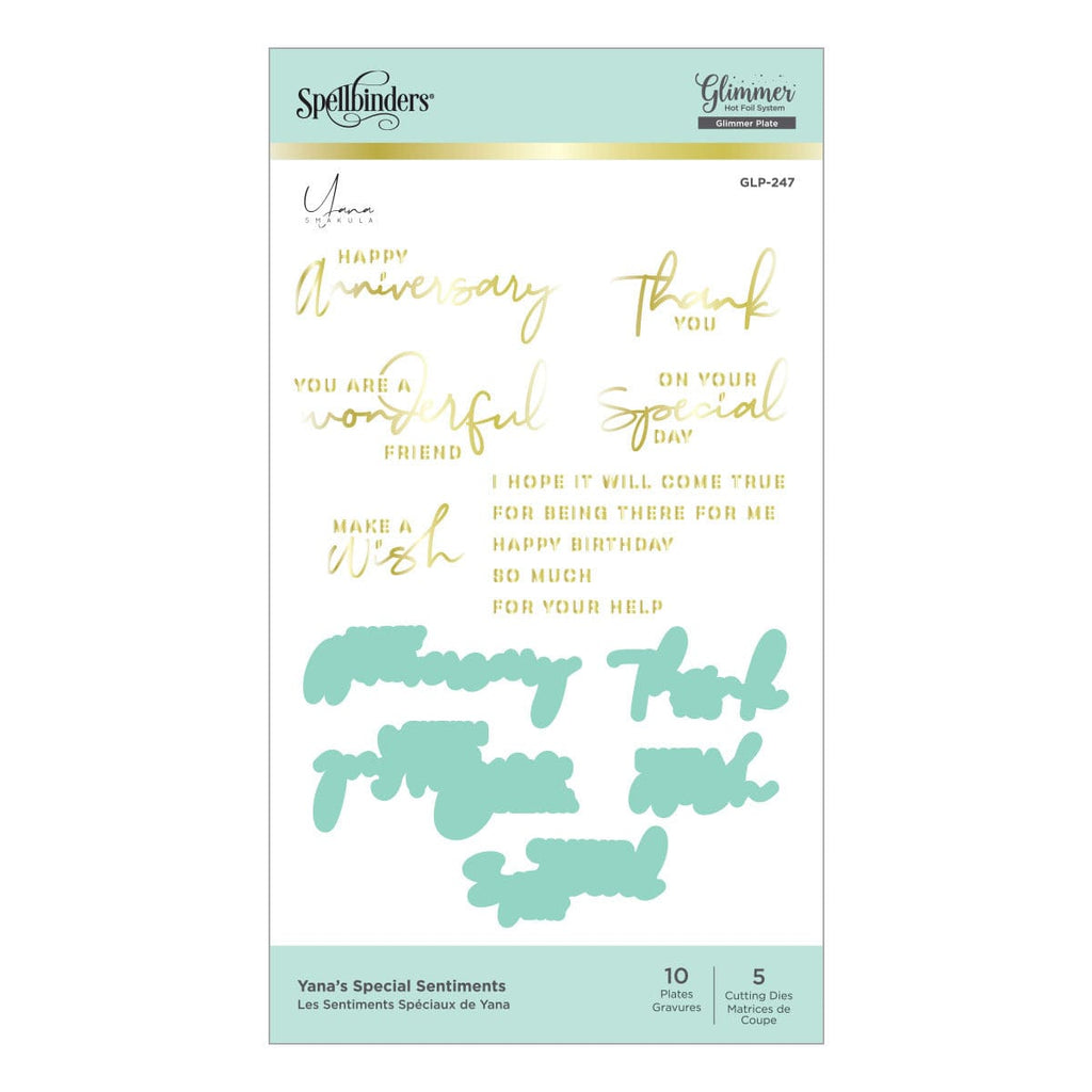 Yana's Special Sentiments Glimmer Hot Foil Plate & Die Set from Yana's Blooming Birthday Collection (GLP-247) Product Packaging