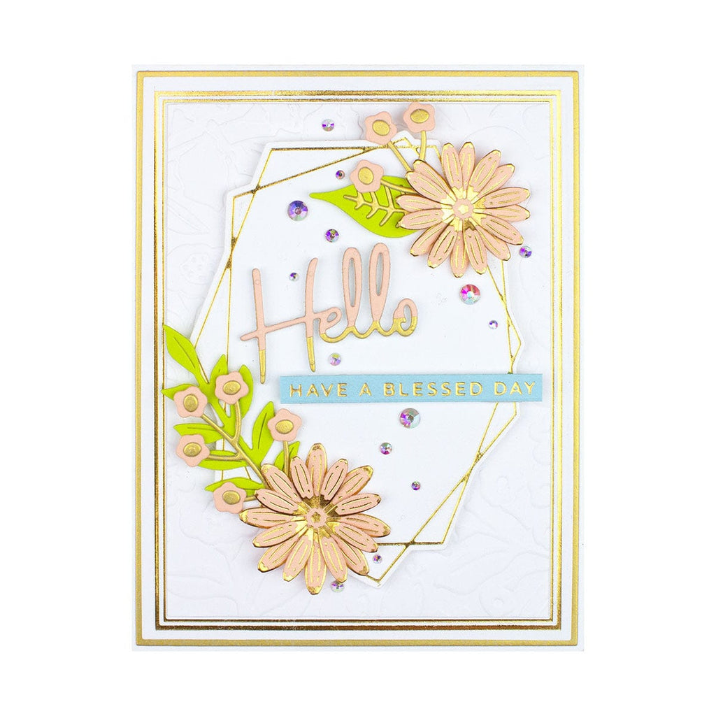 Mini Everyday Sentiments Glimmer Hot Foil Plate & Die Set from Simply Perfect Collection (GLP-260) Product Example