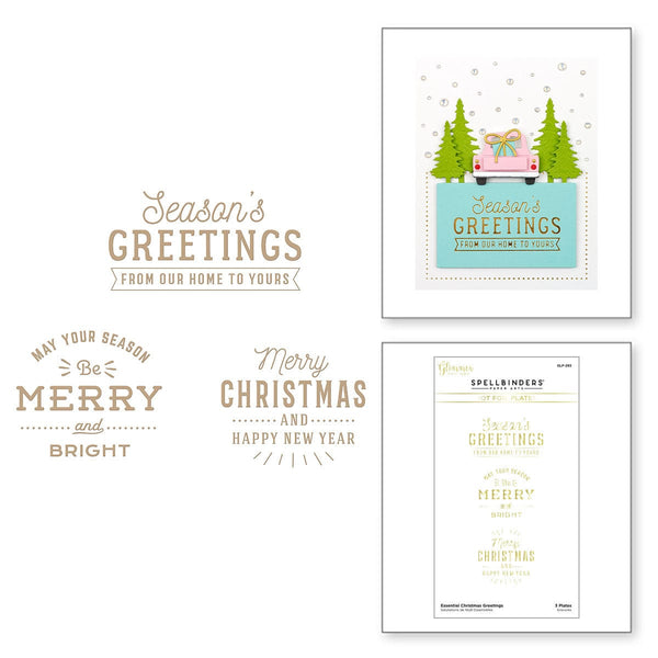 Essential Christmas Greetings Glimmer Hot Foil Plate from the Christmas Traditions Collection (GLP-293) Combo Image