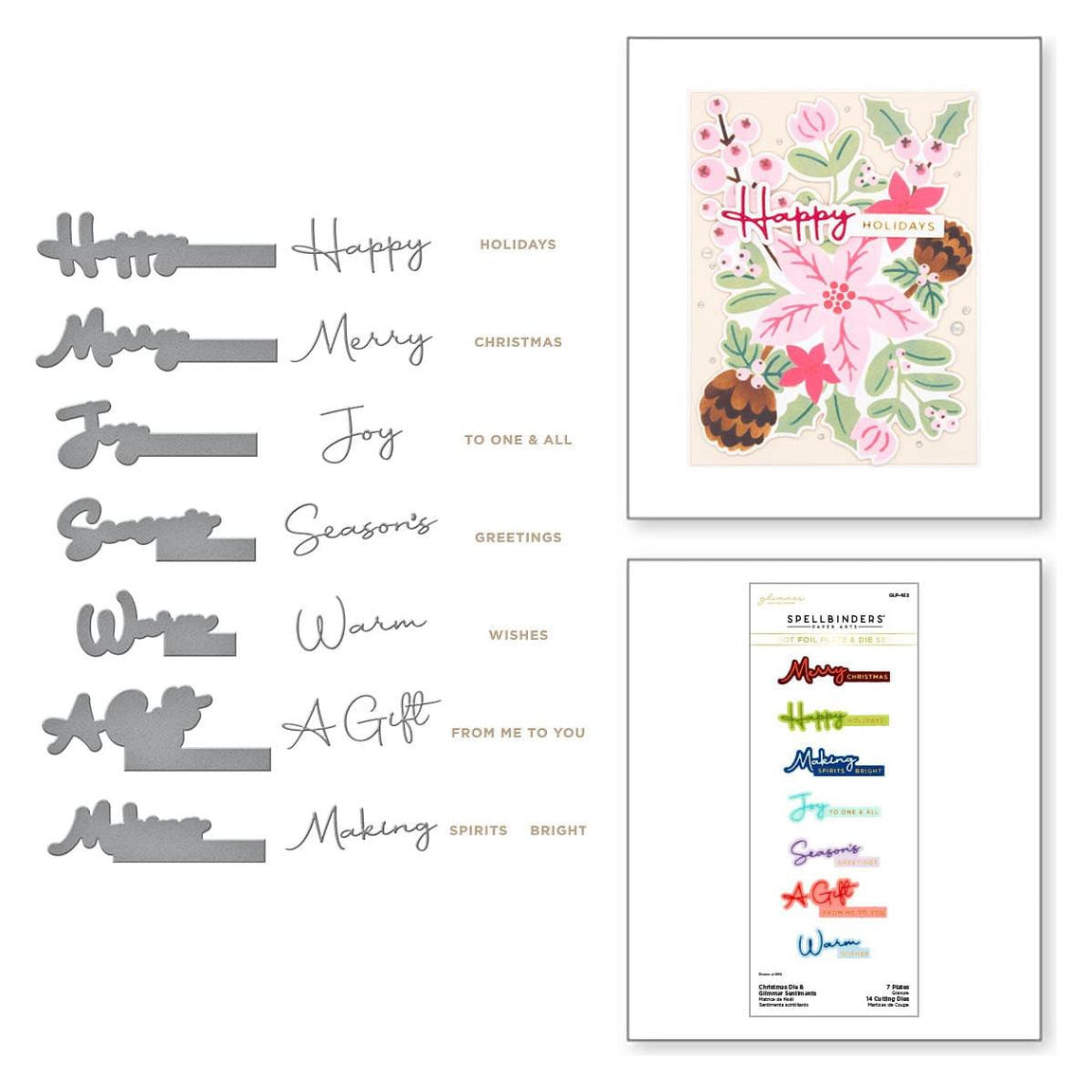 Spellbinders Christmas Die & Glimmer Sentiments Spellbinders Christmas Die & Glimmer Sentiments