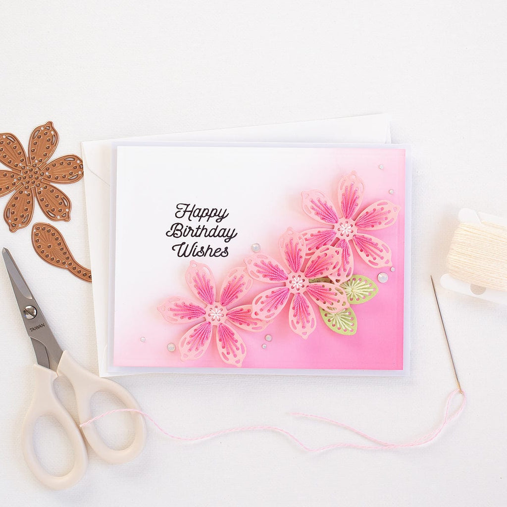 Stitched Card Front, Border & Flower - Large Die of the Month (DOML-MAY21) Jung AhSang Example 1