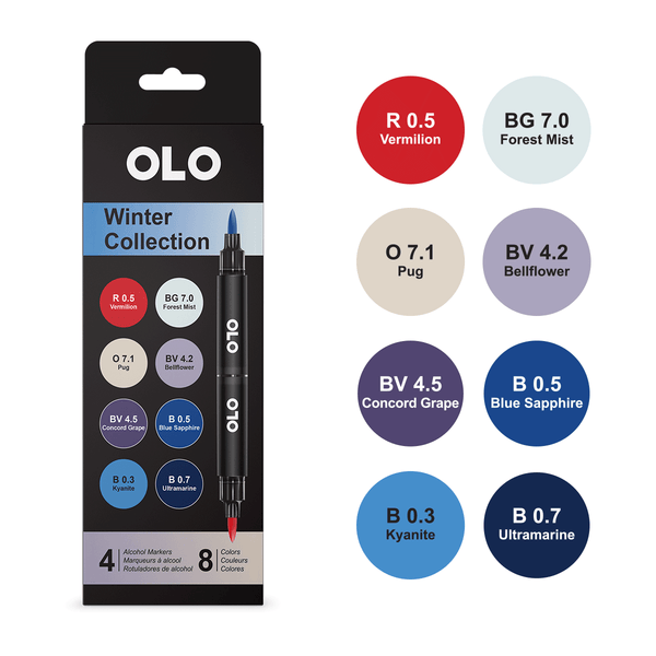 OLO Special Blend Alcohol Markers Set - 8 Colors 4pc. - Spellbinders Paper  Arts