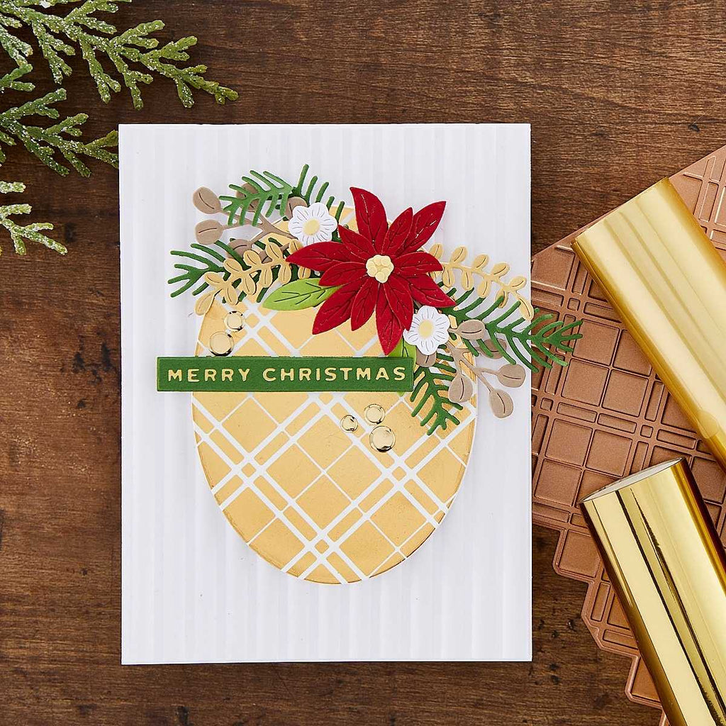 Products Plaid Tidings Background Glimmer Hot Foil Plate from the Glimmer Greetings Collection