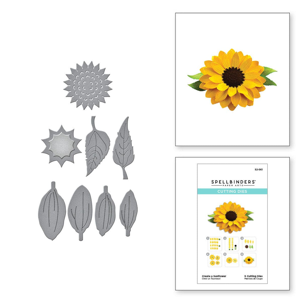 SPELLBINDERS  BetterPress Plate of the Month – Corner Sunflowers