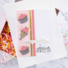 Slider Bar Accents Etched Dies from the Birthday Celebrations Collection (S3-448) pink cupcake and ice cream cone card example.