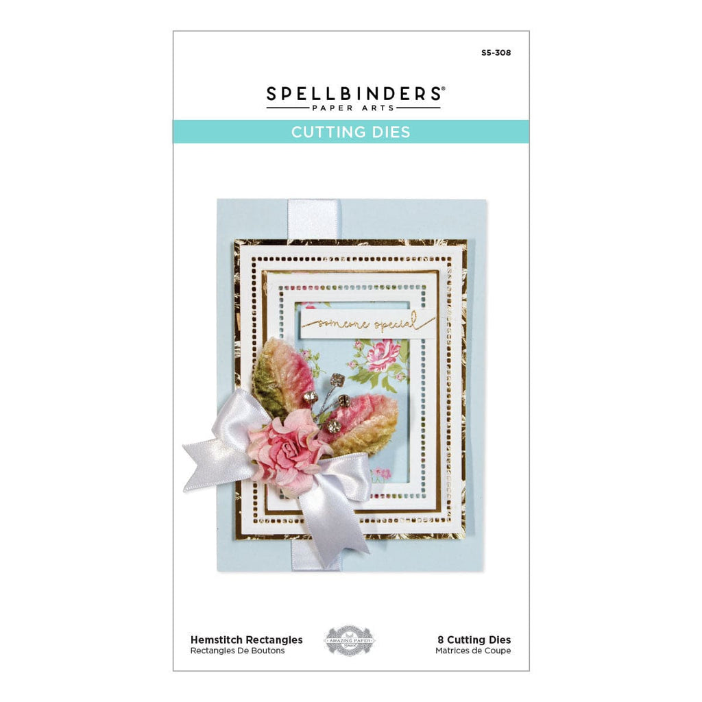 Nestabilities Hemstitch Rectangles Etched Dies Venise Lace by Becca Feeken (S5-308) Product Packaging