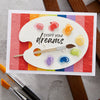 Painter's Palette Etched Dies from the Paint Your World Collection by Vicky Papaioannou (S5-504) rainbow lifestyle image. 