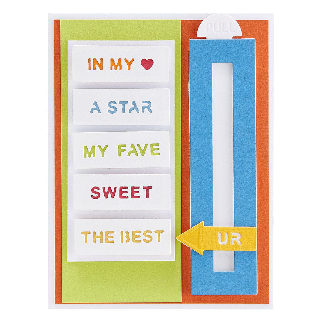 Pick Your Greeting Slider Etched Dies from the Birthday Celebrations Collection (S5-509) example project whiteclip. 