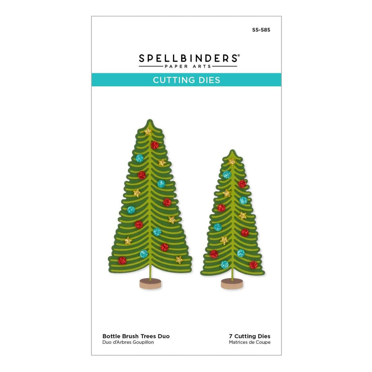 Bottle Brush Trees Duo Etched Dies from the Classic Christmas