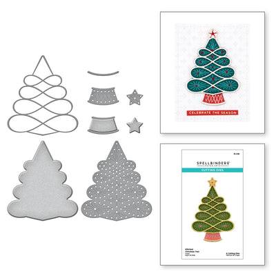 Stitched Christmas Tree Etched Dies from the Christmas Collection ...