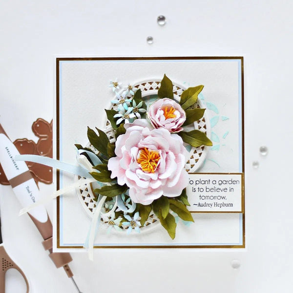 Double & Single Peonies Etched Dies from Susan's Spring Flora by Susan Tierney-Cockburn