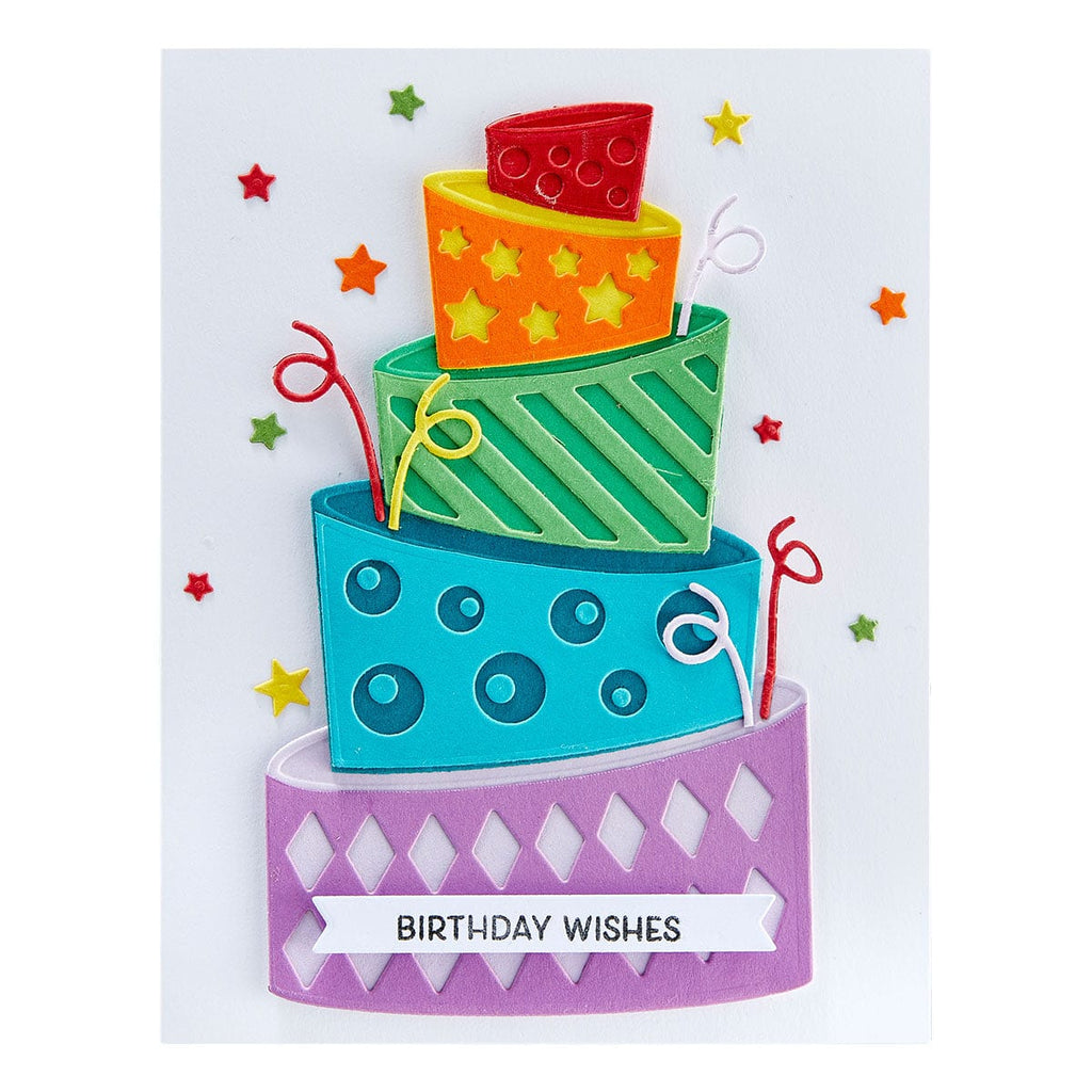 Topsy Turvy Cake Etched Dies from the Birthday Celebrations Collection (S6-195) project example whiteclip.