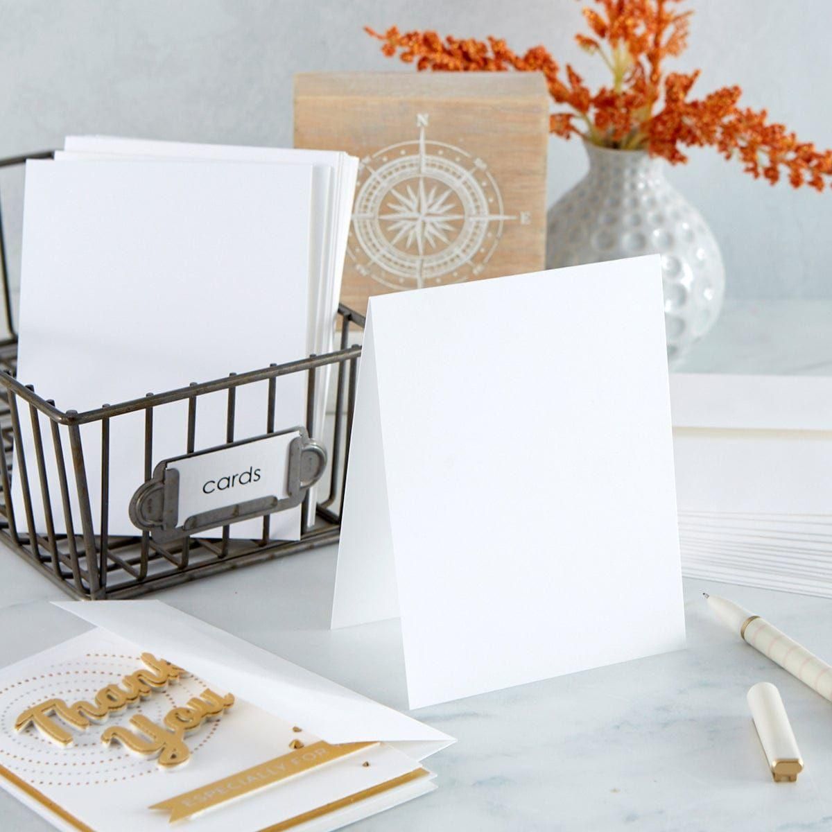 A2 White Card Bases - Top Fold - 25 pack