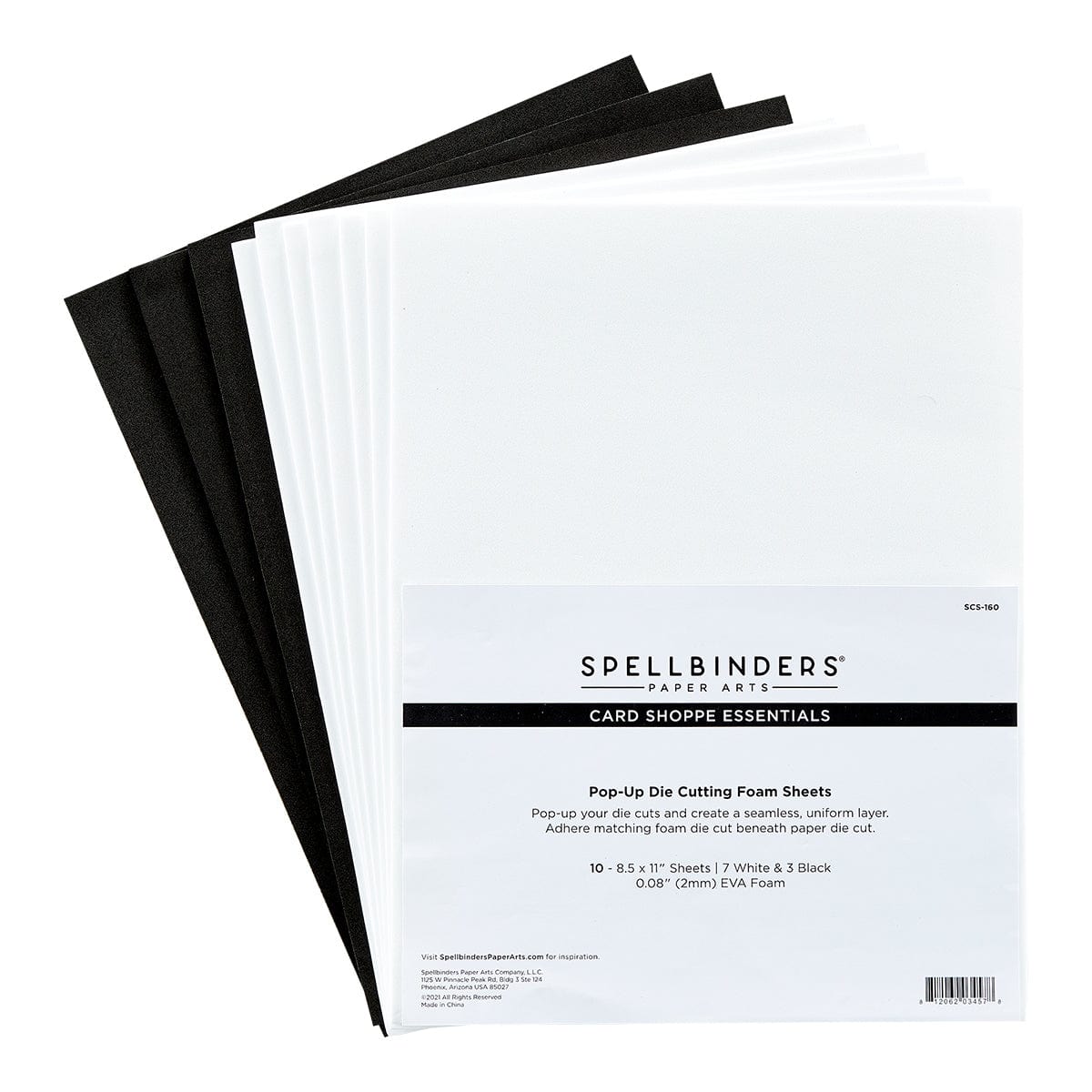 Spellbinders Card Shoppe Essentials Foam Sheets 8.5 inch X11 inch 7 White 3 Black