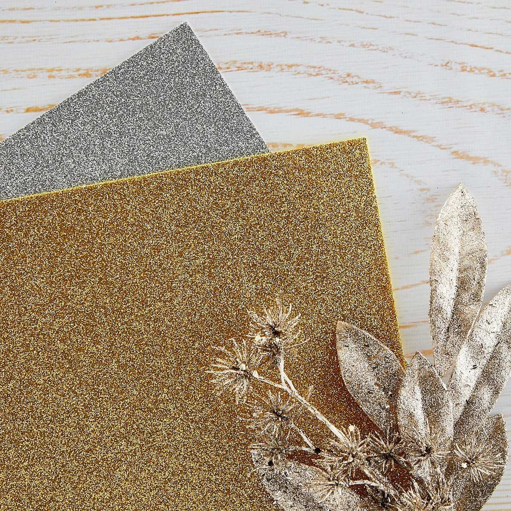 Pop-Up Die Cutting Glitter Foam Sheets - Gold & Silver