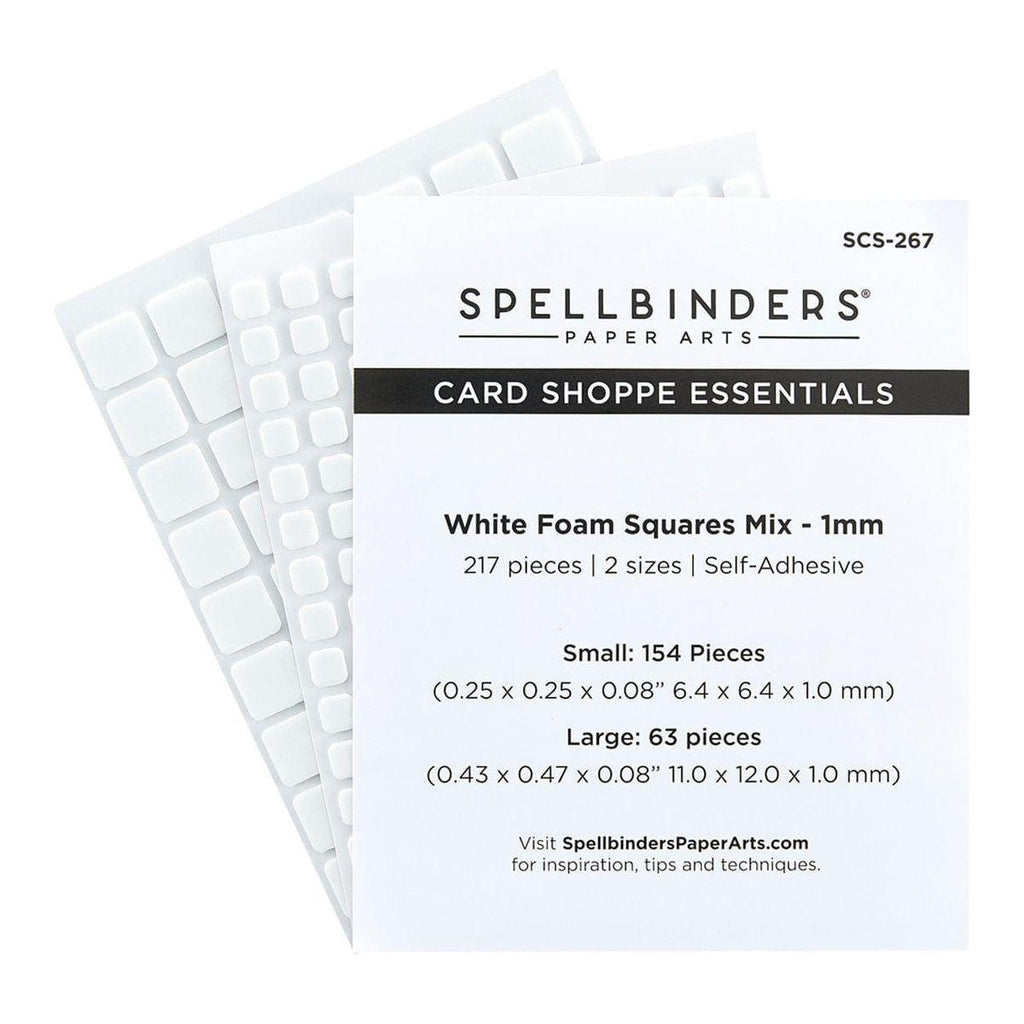 White Foam Squares Mix 1MM Adhesive | Spellbinders Paper Arts ...