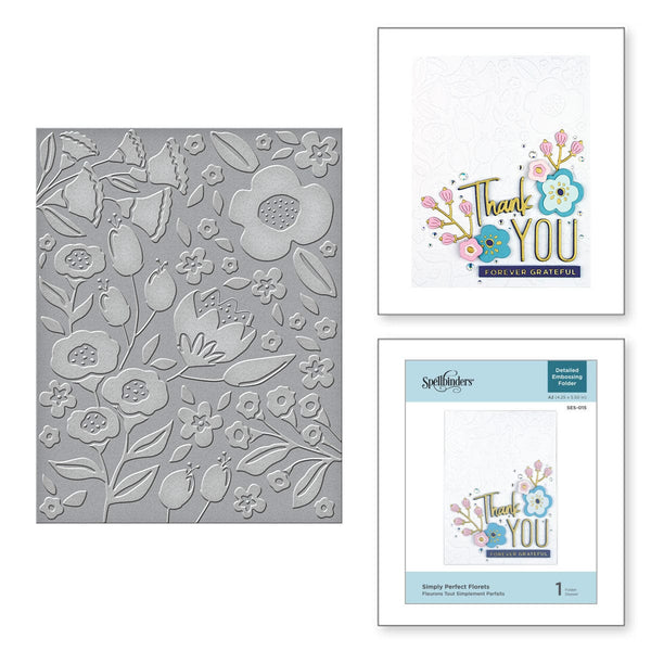 Simply Perfect Florets Embossing Folder from Simply Perfect Collection -  Default Title - Spellbinders Paper Arts