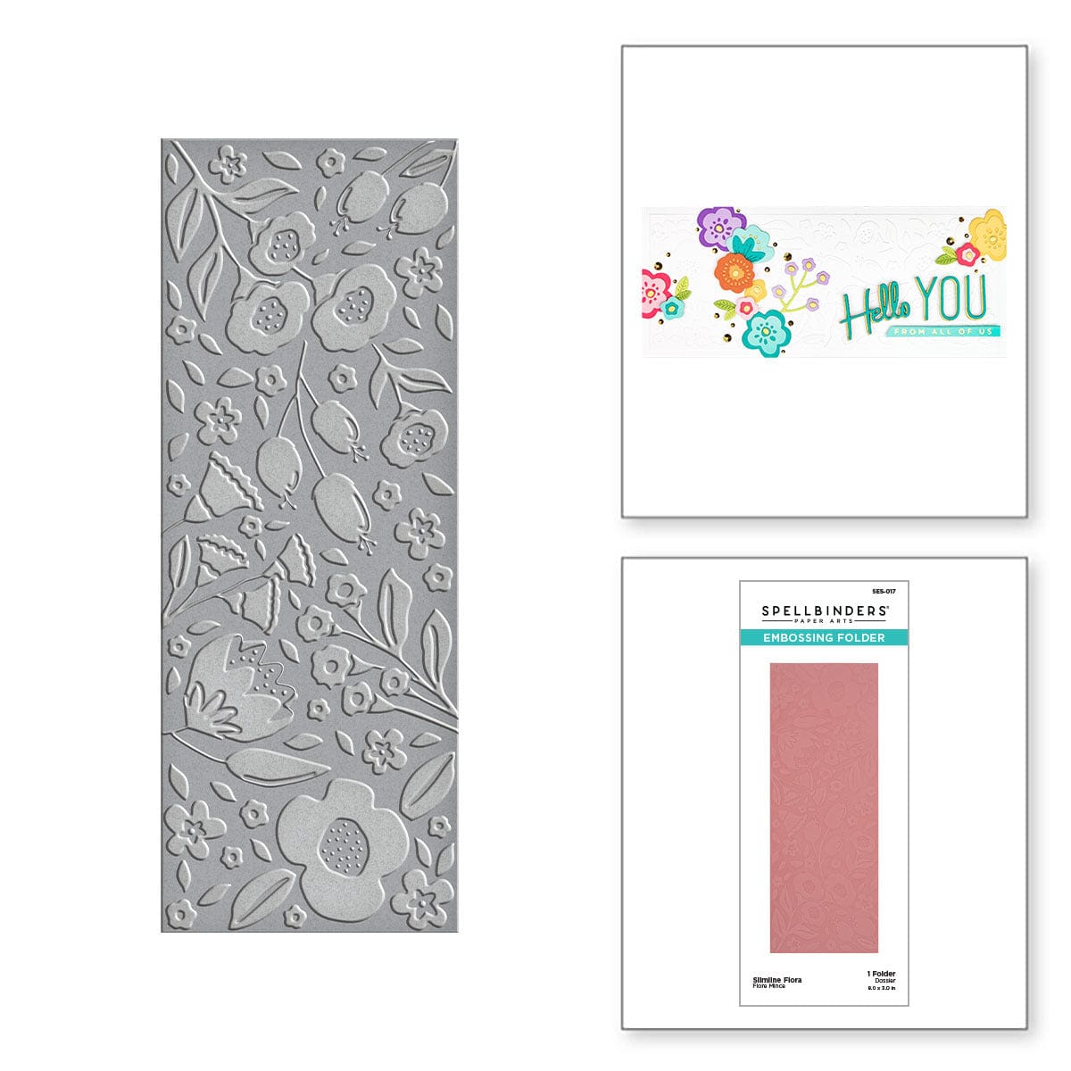 Floral Slimline Embossing Folder (Z4672)