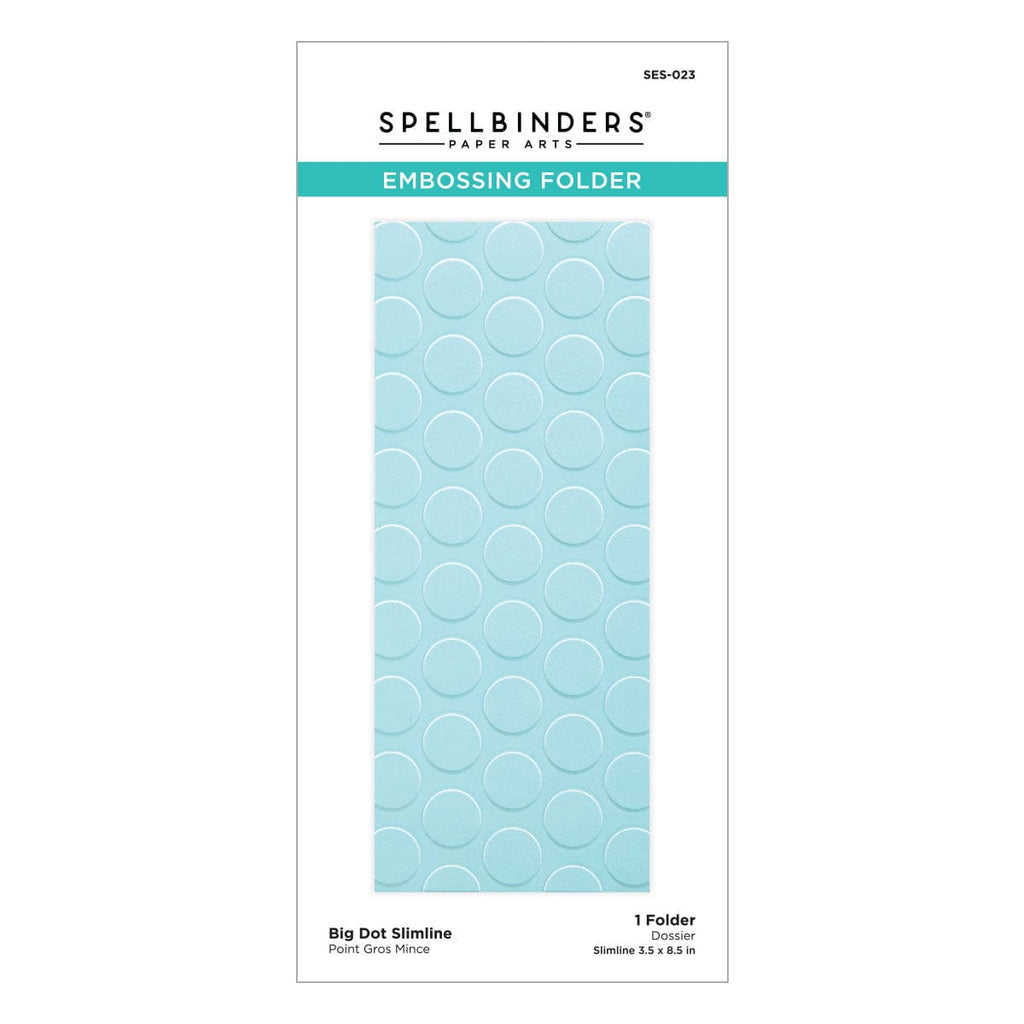 Big Dot Slimline Embossing Folder from the Slimline Collection (SES-023) packaging. 