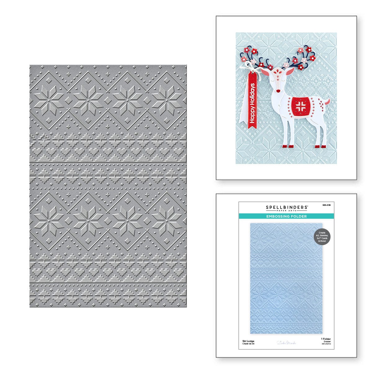 CHRISTMAS WINTER SET #3-from Sizzix Lovely Embossing Folders - A2 and –  BARBS CRAFT DEPOT