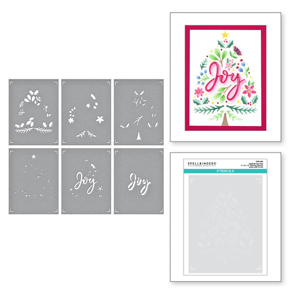 Spellbinders Stencils from The Layered Christmas Stencils-Joy Tree