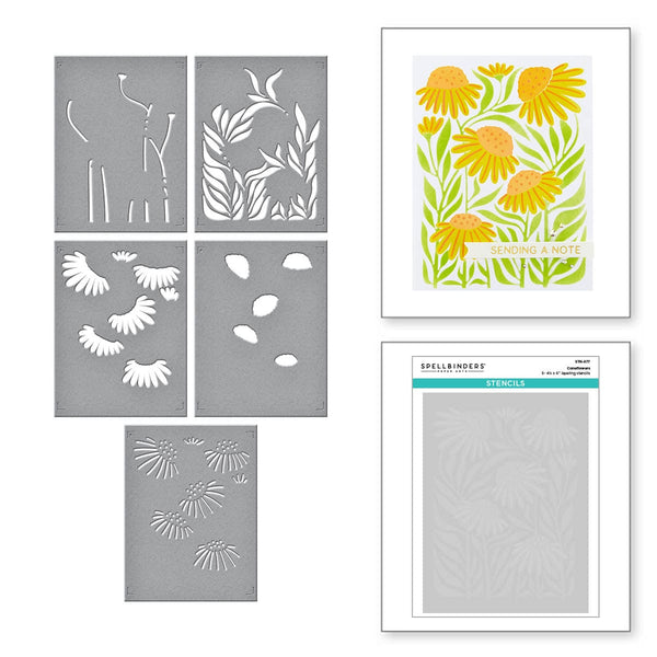 Spellbinders - Sealed Collection - Stencils - Layered Geometric Flower