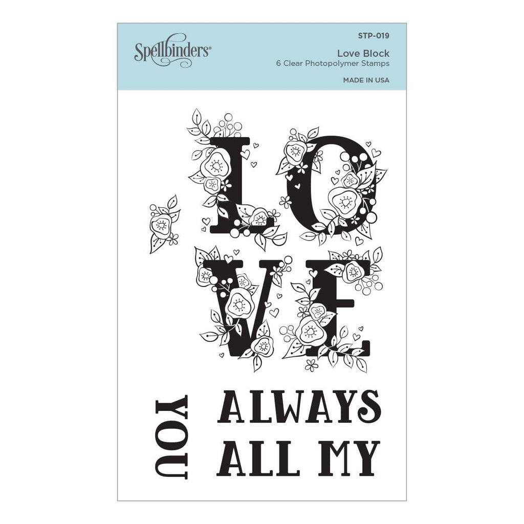 Love Block Clear Stamp Set From Cardmaker Stamp Collection Spellbinders Paper Arts